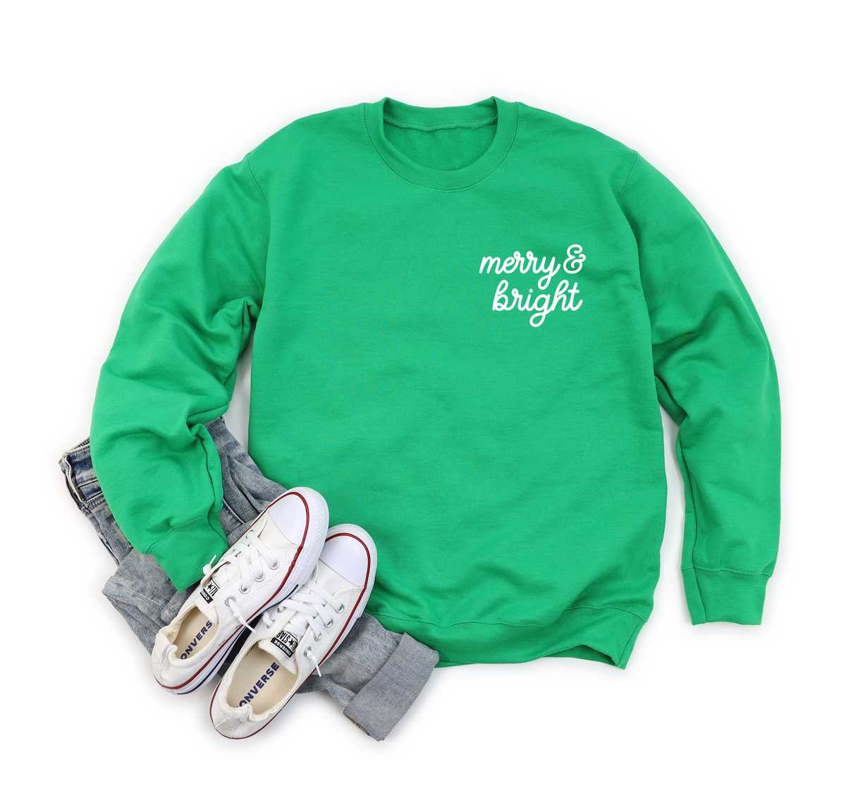 Merry and Bright Green Sweatshirt