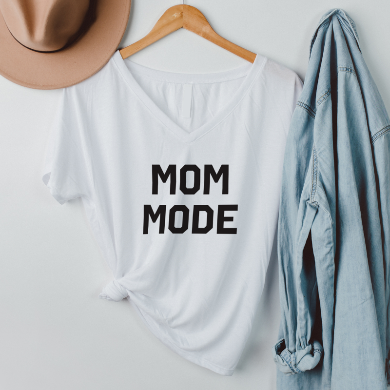 Mom Mode V-Neck Tee